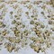 1 Yard Ivory Gold Beaded & Sequined Embroidered Lace Fabric on Polyester Mesh 48" Width
